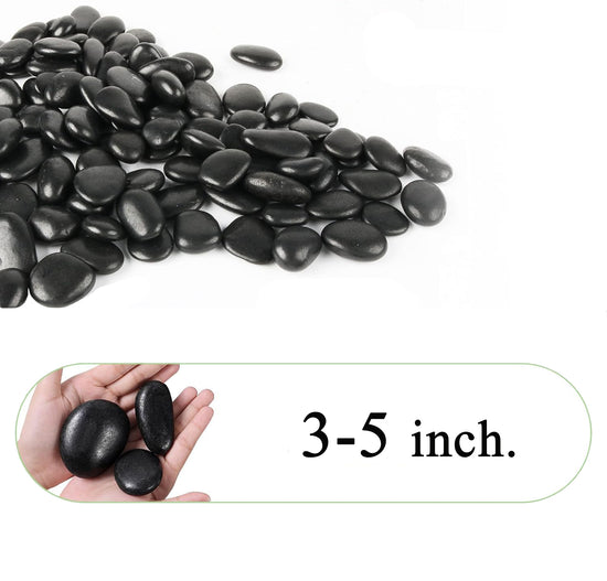 Ashman 1-2 in. Medium Black Pebbles Solar 10 lbs. Pack for Garden, Pathway Decor, Aquarium and Water Fountains