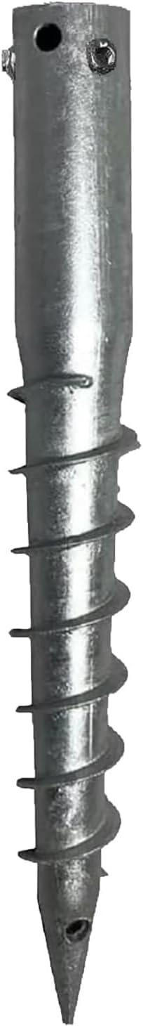 Ashman Ground Screw Round Posts (8 Pack), Outdoor No Dig Ground Screw Anchor with helical spiral, 21" Inch Long - Fits Round Post & Flag Pole Base Ground Mount Screw in Post Stake, Mailbox Posts.
