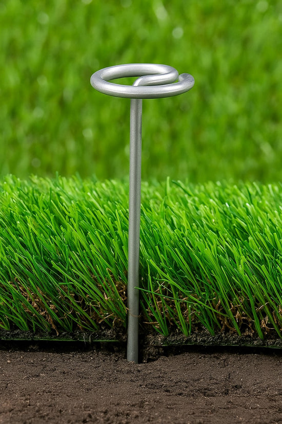 Ashman 6-inch Circle Top Pins-Landscape Staples (Galvanized)-(100 Pins)