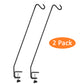 Ashman Deck Hook, Double Forged Solid Metal Single Piece Rod, Ideal for Bird Feeders, Plant Hangers, Lanterns, Wind Chimes (2, Regular Hook)
