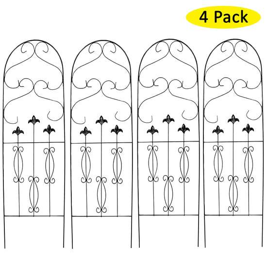 Ashman Spade Design Trellis (4 Pack) for Garden and Climbing Plants and Vines, Great for Ivy, Roses, Cucumbers, Clematis - 60 inches Tall.
