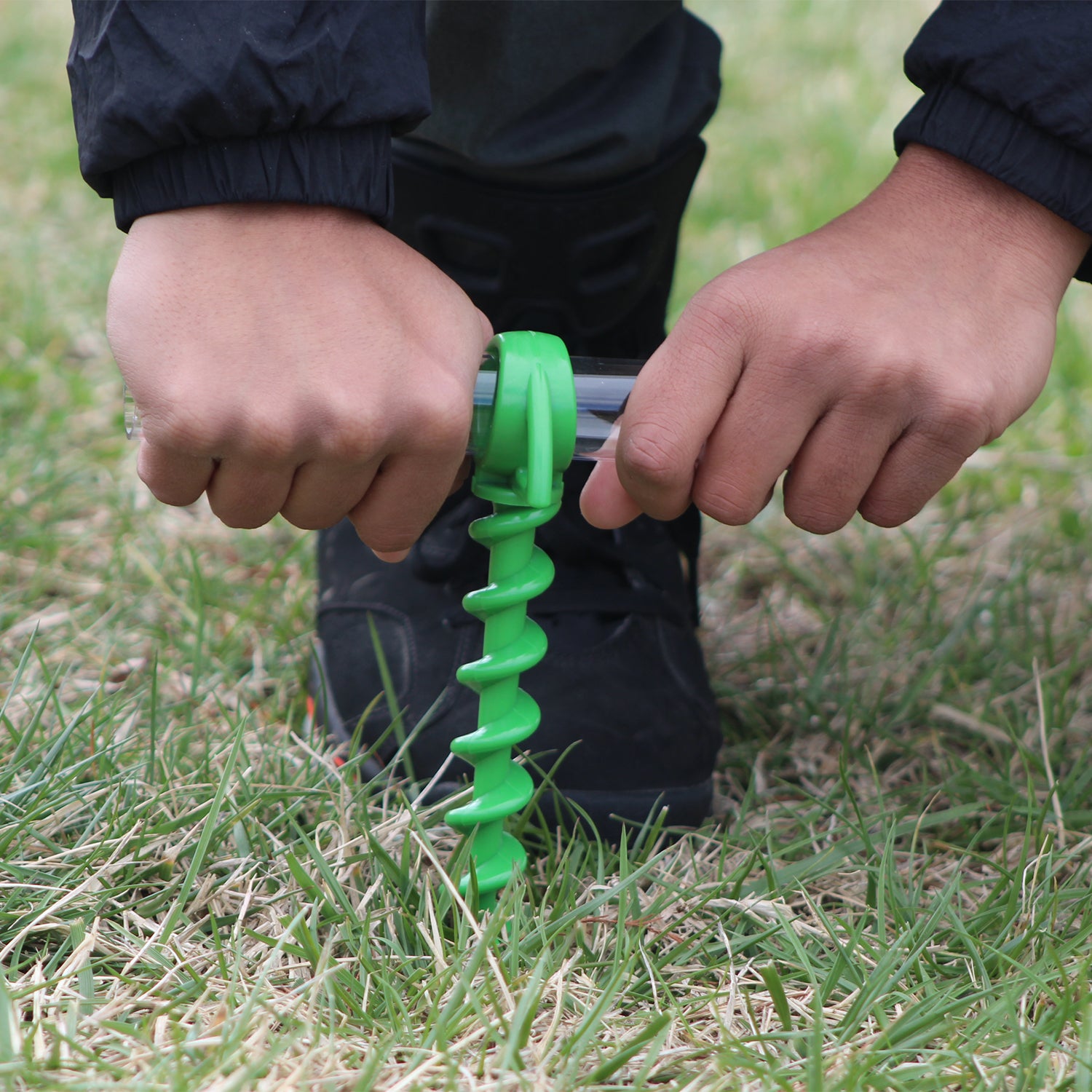 Ashman Inch Spiral Ground Anchor Green- Ideal for Tents