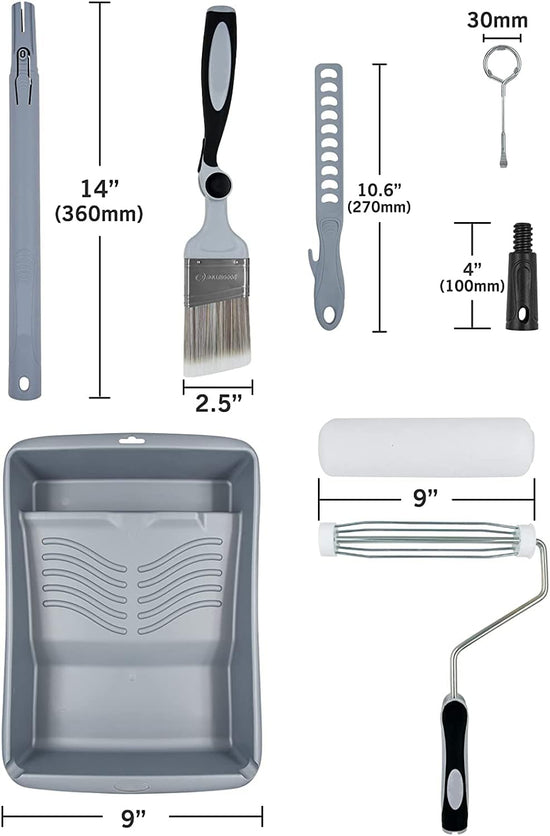 Ashman Paint Tray Set – 9" Tray + Liner + Frame + 2 Covers