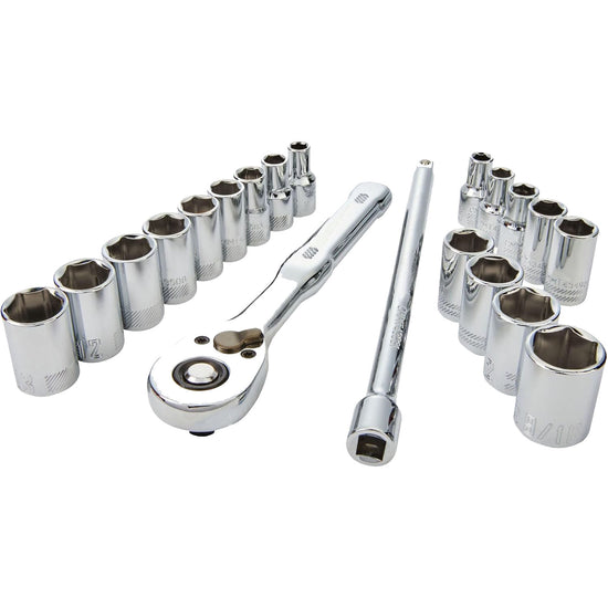Ashman 1/4 Inch Drive, Metric Mechanics Tool Set 20 Piece with Carrier Included