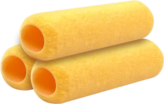 Ashman 9" Microfiber Roller Cover Yellow color – 3/8" Nap (3-Pack)
