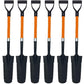 Ashman 27 in. Fiberglass Handle Short Handle Drain Shape Teeth Shovel, D-Grip with Heavy-Duty Metal Blade Shovel (6-Pack)