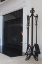Ashman Fireplace Toolset – 5 Piece Fireplace Toolset – Strong Cast Iron Toolset – Accessories include Tong, Shovel, Base, Poker and Brush.