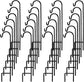 Ashman 35 in. Black Metal Shepherd Hook, Super Strong, Rust Resistant Hook (24-Pack)
