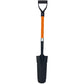 Ashman 27 in. L Fiberglass Handle Short Handle Drain Shape Teeth Shovel, D-Grip with Heavy-Duty Metal Blade Shovel (1-Pack)