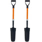 Ashman 27 in. Lengh Fibreglass Handle Drain Shape Teeth Shovel, D-Grip with Heavy-Duty Metal Blade Shovel (2-Pack)