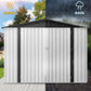 Ashman Online 8x6ft Metal Outdoor Storage Shed, Heavy-Duty Waterproof Tool Shed with Lockable Door and Vents – Perfect for Backyards, Patios, and Lawns (White)