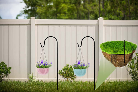 Ashman 25 in. Black Metal Outdoor Shepherd Hook (12-Pack)