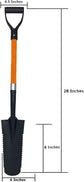 Ashman 27 in. Fiberglass Handle Short Handle Drain Shape Teeth Shovel, D-Grip with Heavy-Duty Metal Blade Shovel (6-Pack)