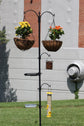 Ashman Bird Feeding Station, (Bird Station 5 Prongs with Hanging Suet Feeder), 22" Wide x 91" Tall with Top Hook, Two Small Arms and Water Dish, Hanging Suet Cage Bird Feeder Stand