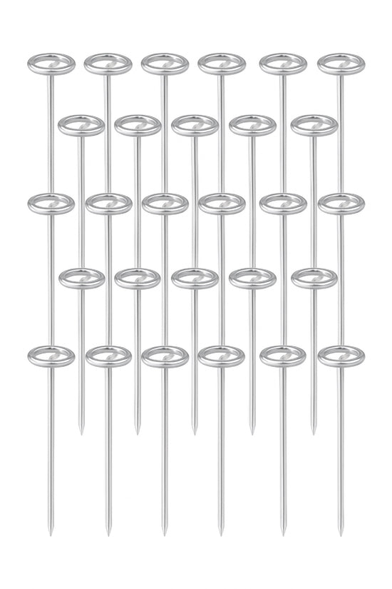 Ashman 6-inch Circle Top Pins-Landscape Staples (Galvanized)-(50 Pins)