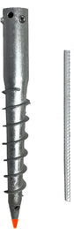 Ashman Ground Screw Round Posts (8 Pack), Outdoor No Dig Ground Screw Anchor with helical spiral, 21" Inch Long - Fits Round Post & Flag Pole Base Ground Mount Screw in Post Stake, Mailbox Posts.