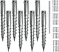 Ashman Ground Screw Round Posts (8 Pack), Outdoor No Dig Ground Screw Anchor with helical spiral, 21" Inch Long - Fits Round Post & Flag Pole Base Ground Mount Screw in Post Stake, Mailbox Posts.