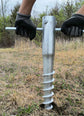 Ashman Ground Screw Round Posts (8 Pack), Outdoor No Dig Ground Screw Anchor with helical spiral, 21" Inch Long - Fits Round Post & Flag Pole Base Ground Mount Screw in Post Stake, Mailbox Posts.