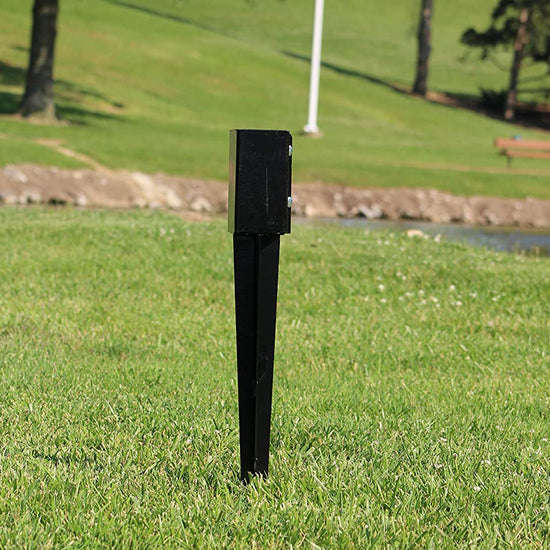 Ashman Fence Post Anchor 30 Inches Tall, 3.5 x 3.5 Inches Wide, Ideal for securing Mailbox Posts, Deck Posts, Gazebo Posts, Street Lamps, 4 Pack.