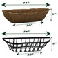 Ashman Trough 1 Pack, Deck Railing Planter Box, Black, Metal Garden Trough Deck Planter with Coco Liners.