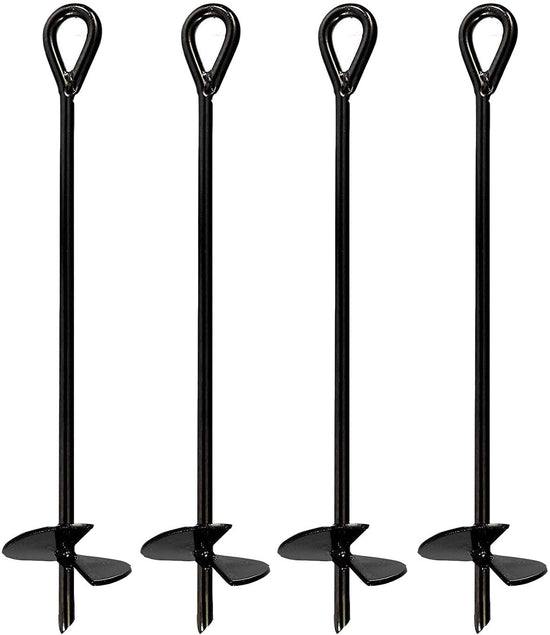 Ashman Ground Anchor 30 Inches in Length and 10MM Thick in Diameter, Ideal for Securing Animals, Tents, Canopies, Sheds, Car Ports, Swing Sets, 4 Pack