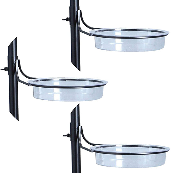 Ashman Premium Bird Feeding Station Acrylic Bath Tray (3 Pack) (Metal Ring is NOT Included)