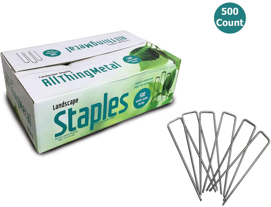 AllThingMetal Galvanized Sod Staples 6 Inch (500 count - Extra Heavy Duty)