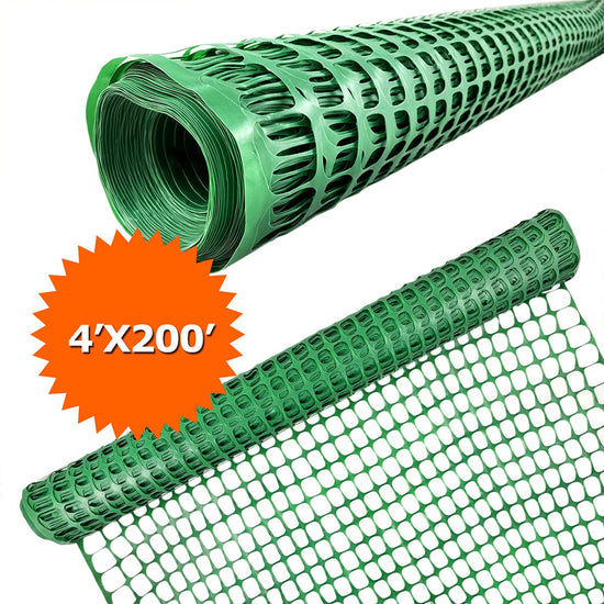 Ashman Plastic Mesh Fence, Construction Barrier Netting, Green, 4&