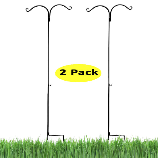 Ashman Shepherds Hook 65 Inch Two Sided Shepherd Hook, 1/2 Inch Thick, Super Strong, Rust Resistant Steel Hook Ideal for Use for Hanging Plant Baskets, Bird Feeders, and Weddings, 2 Pack