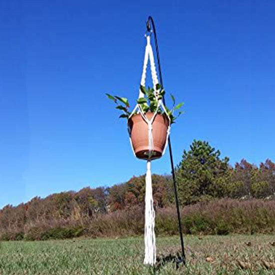 Ashman White Plant Hanger - 2 Pack - Macrame with Silver Ring, Beautifully Handmade Large 4 Leg Arms Used for Round & Square Pots Hanging Basket.