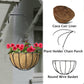 Ashman 12" Round Wire Hanging Plant Basket Hanging Flower Planter Basket Ideal for Fences, Round Wire 4 Pack