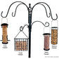 Ashman Deluxe Premium Bird Feeding Station, 22" Wide x 91" Tall (82 inch Above Ground) Black with 4 Multiple Hooks and 4 Bird Feeders Hanging Kit.