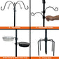 Ashman Deluxe Premium Bird Feeding Station, 22" Wide x 91" Tall (82 inch Above Ground) Black with 4 Multiple Hooks and 4 Bird Feeders Hanging Kit.