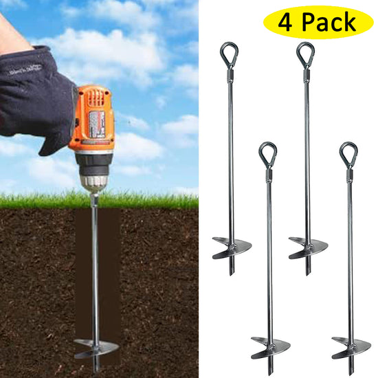 Ashman 18 Inch Galvanized Ground Anchor Bolt (4 Pack)