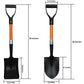 Ashman 2 Various Assorted Round and Square Shovels (2 Pcs) – 27 Inches in Length with D-Cup Mini Handle Shovels, Sturdy Build and Easy to use, Firm and Comfortable Durable Handle, Built to Last