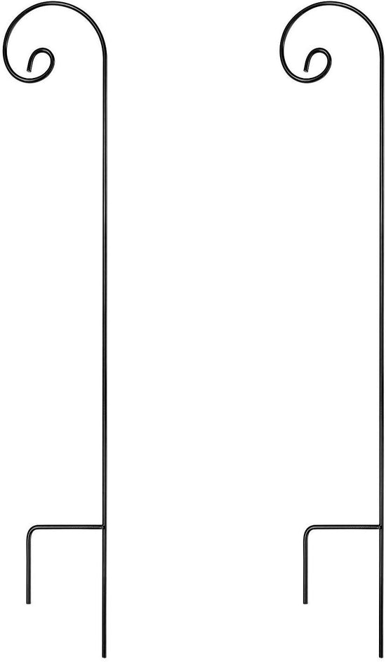 Ashman Black Shepherd Curled Hook 92 Inch High, 1/2 Inch Diameter Thick, Super Strong (Pack of 2)