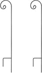 Ashman Black Shepherd Curled Hook 92 Inch High, 1/2 Inch Diameter Thick, Super Strong (Pack of 2)