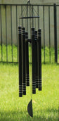 Ashman 42 inch Black Wind Sympathy Chimes with 5 Copper Vein Tubes - Tuned Relaxing Melody Gift Décor for Patio, Garden, Home, Balcony.