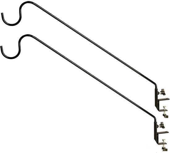 Ashman 12MM Black Deck Hook 2 Pack, Made of Premium Metal, Super Strong with 37-Inch Length and Ideal for Bird Feeders, Hanging Baskets (2 Pack)