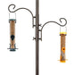 Deluxe Bird Feeding Station with 2 Bird Feeders Included for Outside - Multi Feeder Pole Stand Kit with 4 Hangers, Bird Bath and 5 Prong Base for Attracting Wild Birds - 22 Inch Wide x 92 Inch.