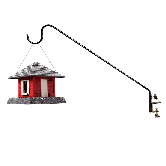 Ashman Black Deck Hook 37 Inches Length 1/2 Inch Diameter, Made of Premium Metal, Super Strong, Ideal for Bird Feeders, Plant Hangers, Hanging Baskets, Humming Bird Feeders attaches to Deck Railing