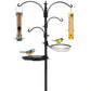 Premium Bird Feeding Station with 2 Bird Feeders Included for Outside - Multi Feeder Pole Stand Kit with 4 Hangers, Bird Bath and 5 Prong Base for Attracting Wild Birds - 22 Inch Wide x 92 Inch Tall.