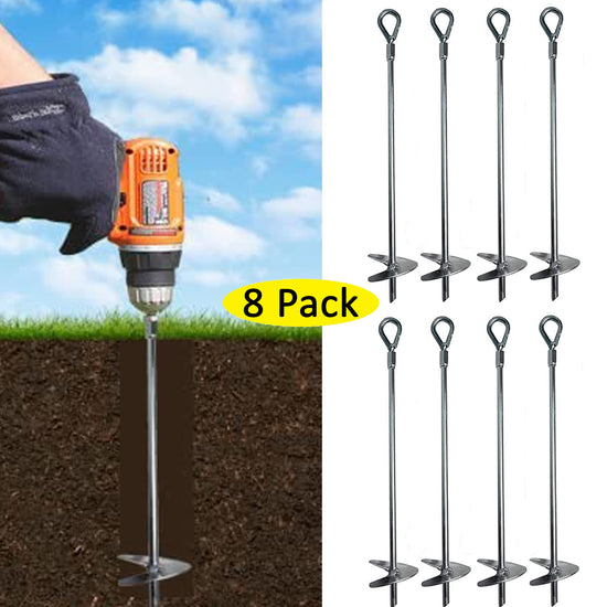 Ashman 18 Inch Galvanized Ground Anchor Bolt 8 Pack