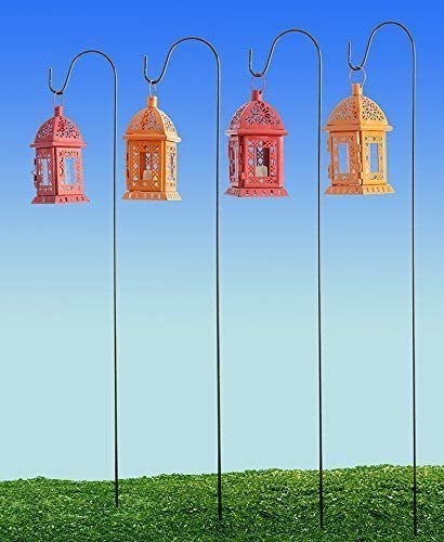 Ashman Shepherds Hook 10 Pack Black, 35 Inches Tall, Made of Premium Metal for Hanging Solar Light, Bird Feeders, Garden Stake and Wedding Décor