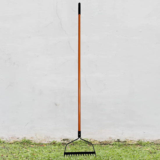 Ashman Bow Rake (1 Pack) – Heavy Duty 56 Inch Fiberglass Handle, Equipped with Rubber Grip Handle for a Strong Hold When Working – Rust Resistant