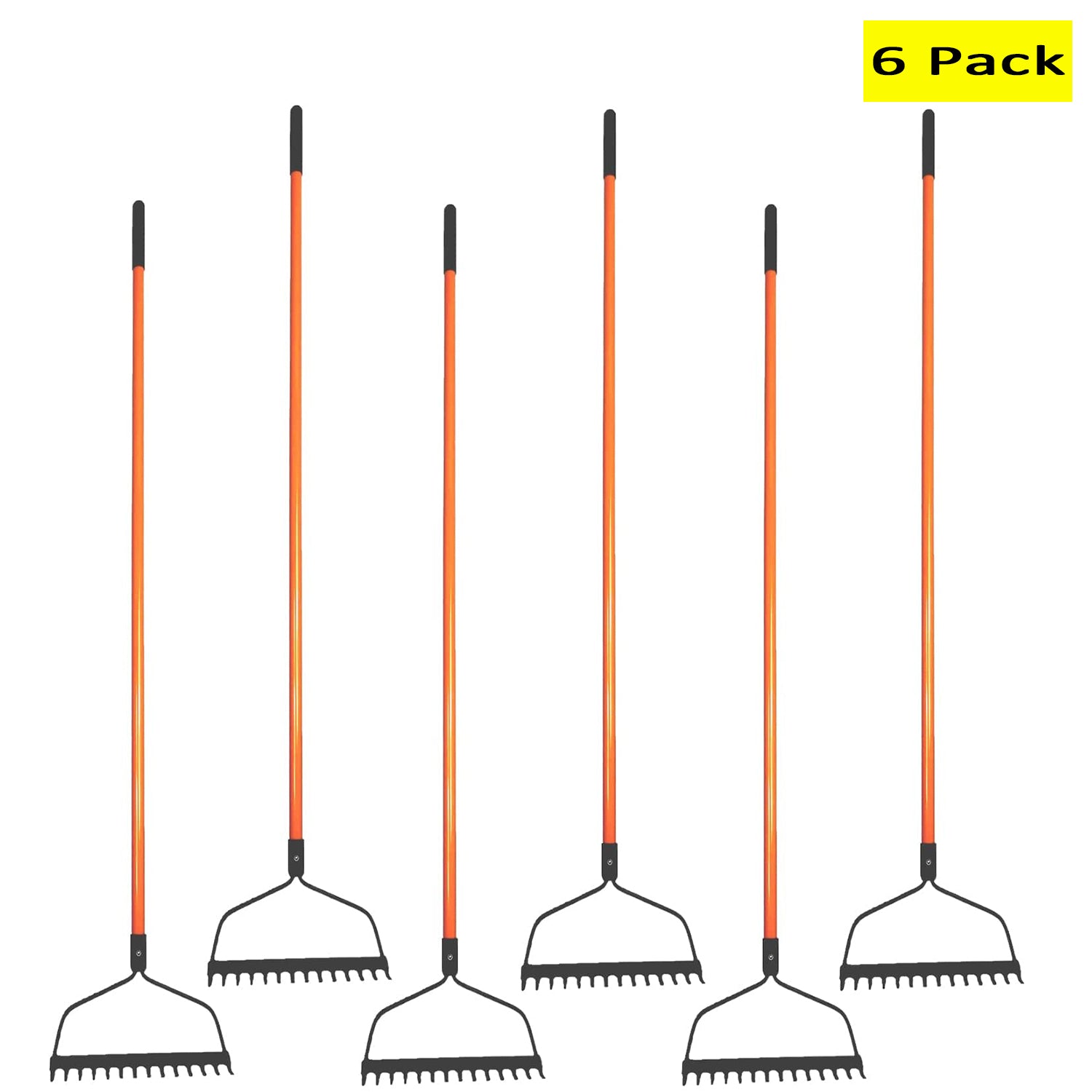 Ashman Bow Rake (6 Pack) – Heavy Duty 56 Inch Fiberglass Handle, Equip ...