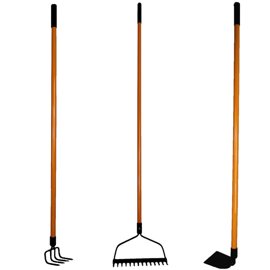 Ashman 3 Various Assorted Garden Rakes (3 Pcs) – Bow Rake, Garden Cultivator, and Garden Hoe – Premium Quality Multipurpose Assorted Shovels with Strong Build.