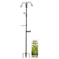 Ashman Deluxe Bird Feeding Station (1 Pack) Bird Feeders for Outside - Multi Feeder Pole Stand Kit with 4 Hangers, Bird Bath and 3 Prong Base for Attracting Wild Birds - 22 Inch Wide x 92 Inch Tall.