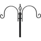 Deluxe Bird Feeding Station (4 Pack) Bird Feeders for Outside - Multi Feeder Pole Stand Kit with 4 Hangers, Bird Bath and 3 Prong Base for Attracting Wild Birds - 22 Inch Wide x 92 Inch Tall.