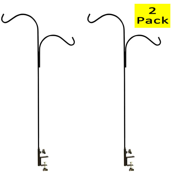 Ashman Double Span Black Deck Hook (2 pack), 46-Inch Length, Super Strong and ideal for Bird Feeders, Hanging Baskets, Lanterns, Wind Chimes.